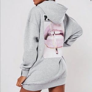 misguided playboy hoodie dress